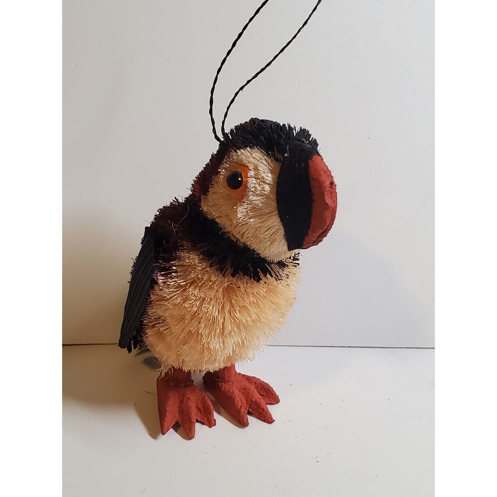 Natural Fiber Ornament - Puffin Bird